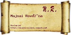 Majsai Rovéna névjegykártya